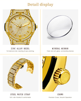 Ensemble de montres de luxe BELBI pour couple, boîtier en alliage de zinc, bracelet en alliage, cadran en verre minéral, résistant à l'eau 3BAR, quartz