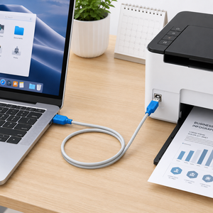 Câble d'imprimante USB 2.0 haute vitesse USB A vers B, cordon de données pour scanner, compatible avec les imprimantes HP, Canon, Epson, <span class=keywords><strong>Brother</strong></span> et les ordinateurs portables - Product Image 5