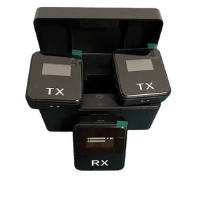 Chất Lượng Cao Máy Ảnh Không Dây Microphone Kép Vuông Mic Với Sạc Trường Hợp Không Dây Ve Áo Microphone USB Cho Quay <span class=keywords><strong>Video</strong></span> - Product Image 1