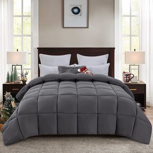 Bán Chạy Chăn Lông Vịt Nữ Hoàng Chần Bông Sợi <span class=keywords><strong>Polyester</strong></span> Rỗng Màu Xám Ấm Áp Siêu Dày Cho Phòng Ngủ Mùa Đông - Product Image 2