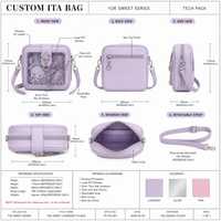 Sac bandoulière personnalisé Y2K Sweet Ita Bag avec breloque étoile lavande pour filles, idéal pour le quotidien, le campus, les fêtes, cadeau, commande en gros