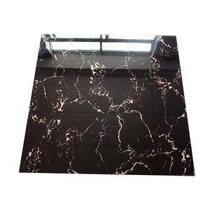 Carrelage de sol en porcelaine polie moderne, motif marbre Portoro, céramique, finition brillante pour villa - Product Image 1