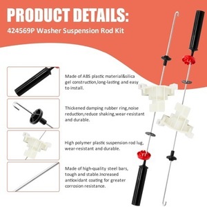 Kit de Varillas de Soporte para Lavadora 424569P, Juego Completo de Plástico, Accesorios de Fácil Instalación - Product Image 2