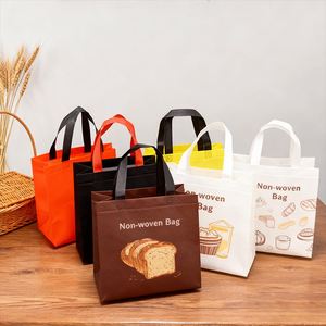 Sac non tissé imprimé multicolore pour burgers, sushis et salades – Design accrocheur pour services de livraison et de restauration variés - Product Image 1