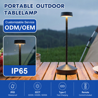 Lampe de table en aluminium de haute qualité à piles, LED moderne 5W IP65, à intensité variable, commande tactile, bureau, chambre à coucher, salon