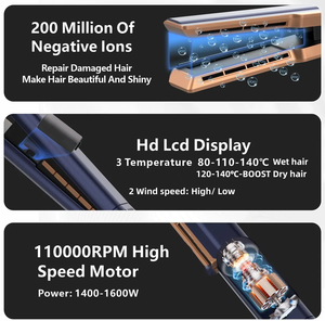 Novo Design Um Passo Alisador de Cabelo Secador Cerâmica Pente ar quente 2 em 1 Cabelo Alisador Curler Secador Flat Iron com ar - Product Image 5