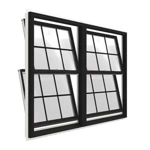Yüksek kaliteli amerikan tarzı siyah vinil yedek pencereler tek asma pencere