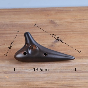 Ocarina de Cerámica de Color Arcilla Natural, Flauta Soprano C de 12 Orificios, Instrumento Musical Hecho a Mano con Libro de Canciones y Correa para el Cuello - Product Image 6