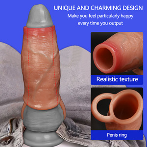 Удлинитель для пениса Large Wolf Tooth: утолщенная силиконовая насадка для мужчин, секс-продукт для увеличения размера - Product Image 3