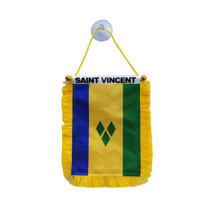 Мини-атласный Автомобильный флаг 4 ''x 6'' флаг Святого Винсента с обеих сторон напечатанный Вымпел - Product Image 2