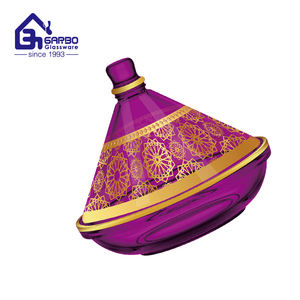 Assiette de service en verre Tajin de 11 pouces avec une belle impression et une décoration en couleur - Product Image 5