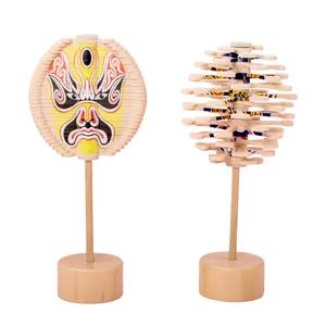 Holz-Spin-Lutscher Fidget-Spielzeug Gesichtsmakeup in der Peking-Oper, sensorische pädagogische Dekompression Spielzeuggeschenke