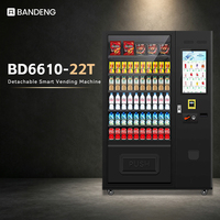 Máquina Expendedora Automática BANDENG BD6610 22T para Bebidas y Aperitivos con Gabinete Refrigerado de 60 SKU, Diseño Minorista