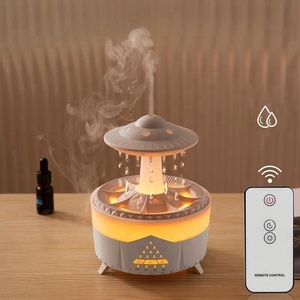 Diffuseur d'arômes UFO en forme de goutte de pluie avec télécommande, humidificateur diffuseur de brume H2O 350ml pour la maison, avec logo personnalisé - Product Image 1