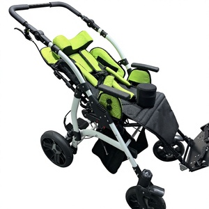 <b>Lightweight</b> Aluminum CP Baby Stroller Manual Foldable Reclining <b>Buggy</b> Standing Children Cerebral Palsy Wheelchair Outdoor Use - Product Image 5