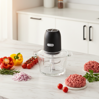 Hachoir Électrique 2L pour Aliments Bébé / Hachoir à Viande / Éplucheur d'Ail avec Accouplement Entièrement en Acier Inoxydable