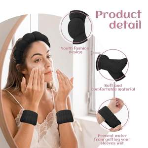 Muñequera de Spa personalizada, puños de microfibra, banda de lavado de muñeca elástica, puños de limpieza para lavar la cara, pulseras absorbentes - Product Image 2