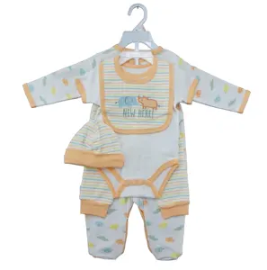 Prodotti per bambini vendita calda 2023 pagliaccetto del bambino vestiti della neonata 03 mesi sacchetto di organza imballaggio 5 in uno