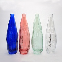 Bouteille en verre personnalisée de 500 ml et 750 ml avec bouchons de qualité commerciale pour eau minérale pétillante, tequila, whisky, vodka, boissons