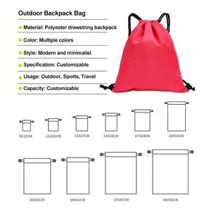 Wholesale Custom <b>Drawstring</b> Backpack with logo Reusable Gym <b>Bag</b> <b>Waterproof</b> Polyester <b>Drawstring</b> <b>Bag</b> for Corporate Gifts - Product Image 4
