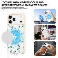 Étui de luxe personnalisable en cuir pour téléphone portable avec porte-cartes, peinture UV, étanche et fermeture magnétique pour iPhone 17