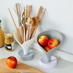 Household funnel-shaped multi-functional drainage <b>rack</b> kitchen chopsticks <b>vegetable</b> drainage <b>storage</b> box - Product Image 1