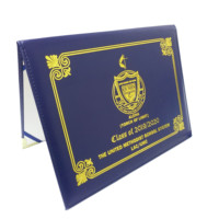 Carpeta de Diploma Personalizada para Regalo Promocional, Cubierta de Cuero PU con Grabado Dorado, Porta Diplomas y Certificados A3/A4