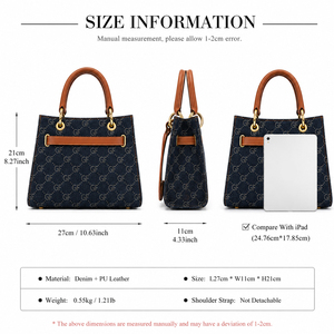 Custom Women Tote Handbag Black Printed Canvas PU Leather Trim Large Capacity <b>Top</b> Handle Shoulder Bag For Wholesale - Product Image 5