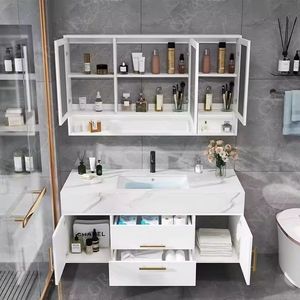 Presa di fabbrica Set bagno moderno Hpl mobili da bagno vanità con quarzo vanità da banco - Product Image 2