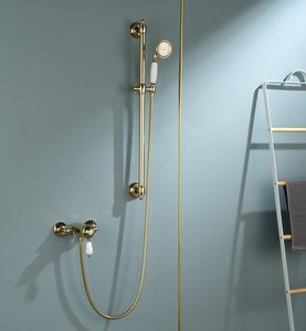 2025 Vintage luxe Design salle <span class=keywords><strong>de</strong></span> bain mural zirconium or laiton ensembles <span class=keywords><strong>de</strong></span> <span class=keywords><strong>douche</strong></span> pommeau <span class=keywords><strong>de</strong></span> <span class=keywords><strong>douche</strong></span> à main le avec <span class=keywords><strong>barre</strong></span> coulissante - Product Image 2
