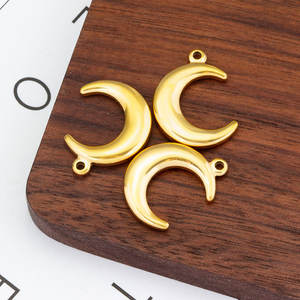 Colgantes de Moda de Acero Inoxidable 316L con Baño de Oro de 14k y 18k, Resistentes al Deslustre, Dijes de Luna para Fabricación de Joyas, Collares y Pulseras - Product Image 3