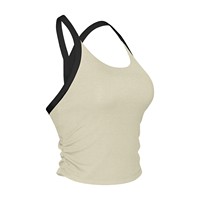 Débardeur color block en modal Lenzing doux 240 g/m² pour femme, 6 couleurs, avec coussinets intégrés, soutien-gorge de yoga sans couture, débardeur rembourré dos nageur