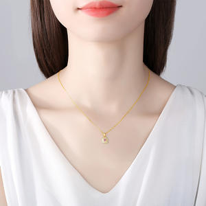 Collier en argent sterling S925 avec pierre précieuse rose carrée, style court, collier pour femme. Autres matériaux peuvent être personnalisés. - Product Image 2