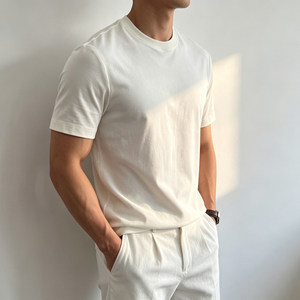 ODM/OEM Men's Casual <b>Short</b> Sleeve Cotton Silk Linen Knitted Regular Fit O-Neck Pullover T-Shirt Cool Design Anti-Wrinkle - Product Image 3