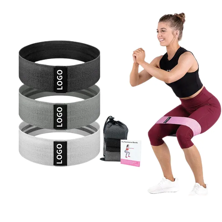 Custom Logo 3 Level Elastische Fitness Yoga Band Anti Slip Heup Booty Bands Weerstandsbanden