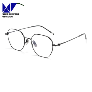 Montura Óptica Poligonal de Titanio Personalizada OEM, Talla 51-18-145, Anti-Luz Azul para Mujer, Servicio de Muestra Rápida - Product Image 3