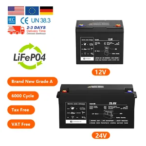 Lifepo4电池12V 400Ah全新a级可充电磷酸铁锂电池，用于太阳能船高尔夫球车房车叉车电机