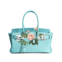 Sac fourre-tout de luxe en cuir pleine fleur de vachette véritable TOGO, grande capacité, durable, avec fermoir à fermoirs, pour femme, idéal pour les voyages
