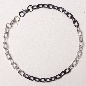 Trendy Hip Hop Two Tone Waist <b>Chain</b> Zinc Alloy Nightclub Fashion Body <b>Chain</b> Black And White Patchwork Single Layer - Product Image 3