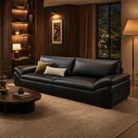 Maßgefertigtes Minimalistisches Sofa aus Vollnarbenleder mit Massivholzrahmen Luxus-Couch für Villa Apartment Wohnzimmer