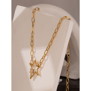JINYOU-collar de cadena de oro con estrella de acero inoxidable para mujer, nuevo, elegante, <span class=keywords><strong>CZ</strong></span>, 1762 - Product Image 5