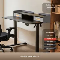 Bureau intelligent électrique à hauteur réglable en acier pour le bureau à domicile, l'étude, les jeux avec rangement pour livres