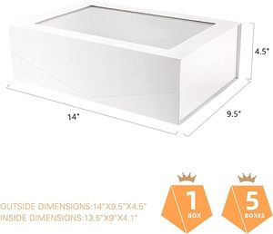 Tùy Chỉnh Có Thể Gập Lại Hộp Giấy Lớn Màu Trắng Hộp Quà Tặng Với Cửa Sổ Rõ Ràng Hộp Quà Tặng Cho Hiện Nay Đề Nghị Sinh Nhật Lễ Cưới - Product Image 2
