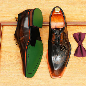 Zapatos Oxford Formales de Lujo para Hombre, de Alta Calidad, con Punta Cuadrada, Sin Cordones, Impermeables, Transpirables, Casuales, para Otoño, que Aumentan la Estatura, para Oficina - Product Image 3