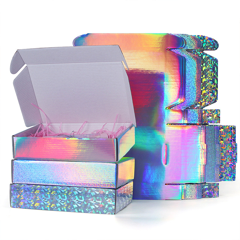 Recyclable Cheap Custom Logo Packaging Boxes Laser Gold and Silver Kraft Carton Black White Packaging Carton Gift Box