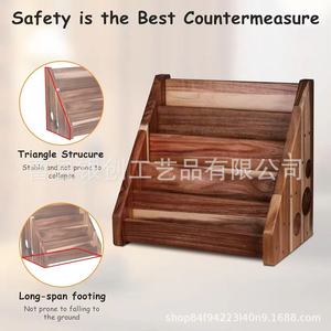 Wooden Children's Bookshelf <b>Tabletop</b> 4 Layers Durable <b>Storage</b> Rack For Kids Reading - Product Image 4
