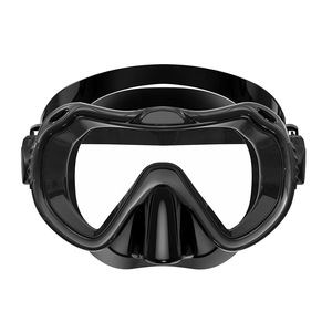 Diving Mask Full Face One Window Polycarbonate Lens Snorkeling Universal Use Blue Black - Product Image 4