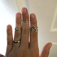 Vente en gros 18k plaqué or bijoux 925 en argent Sterling étoile lune réglable Knuckle doigt Pinky orteil anneaux ensemble pour les femmes