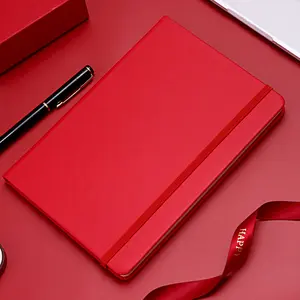 Großhandel Druck Notizbuch Benutzer definierte A5 PU Leder Hardcover Luxus PU Leder Notizbuch mit Gummiband