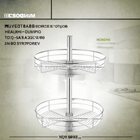 Meuble de rangement de cuisine moderne, étagère rotative à 2 niveaux, plateau tournant Lazy Susan, organisateurs en fer Dommagic